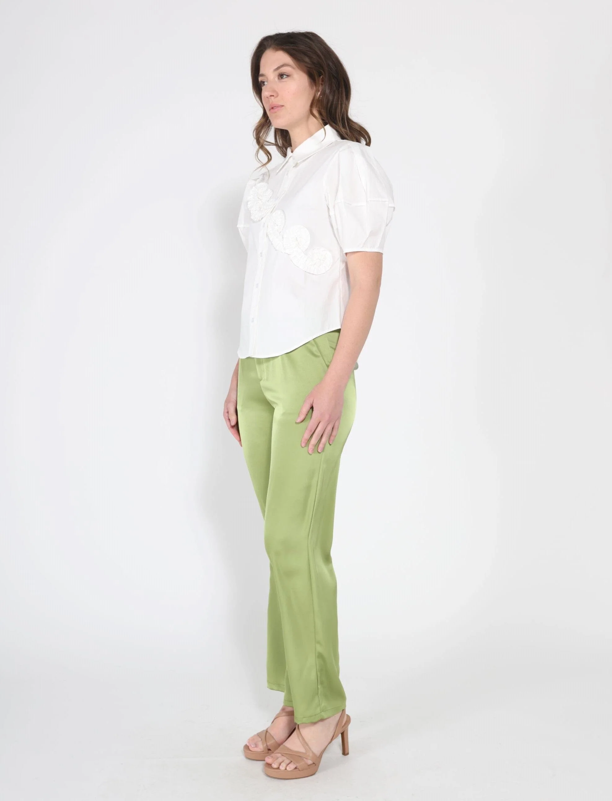 Satin Wide Leg Dress Pants - Image 3