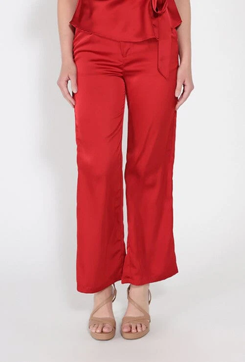 Satin Wide Leg Dress Pants - Image 5