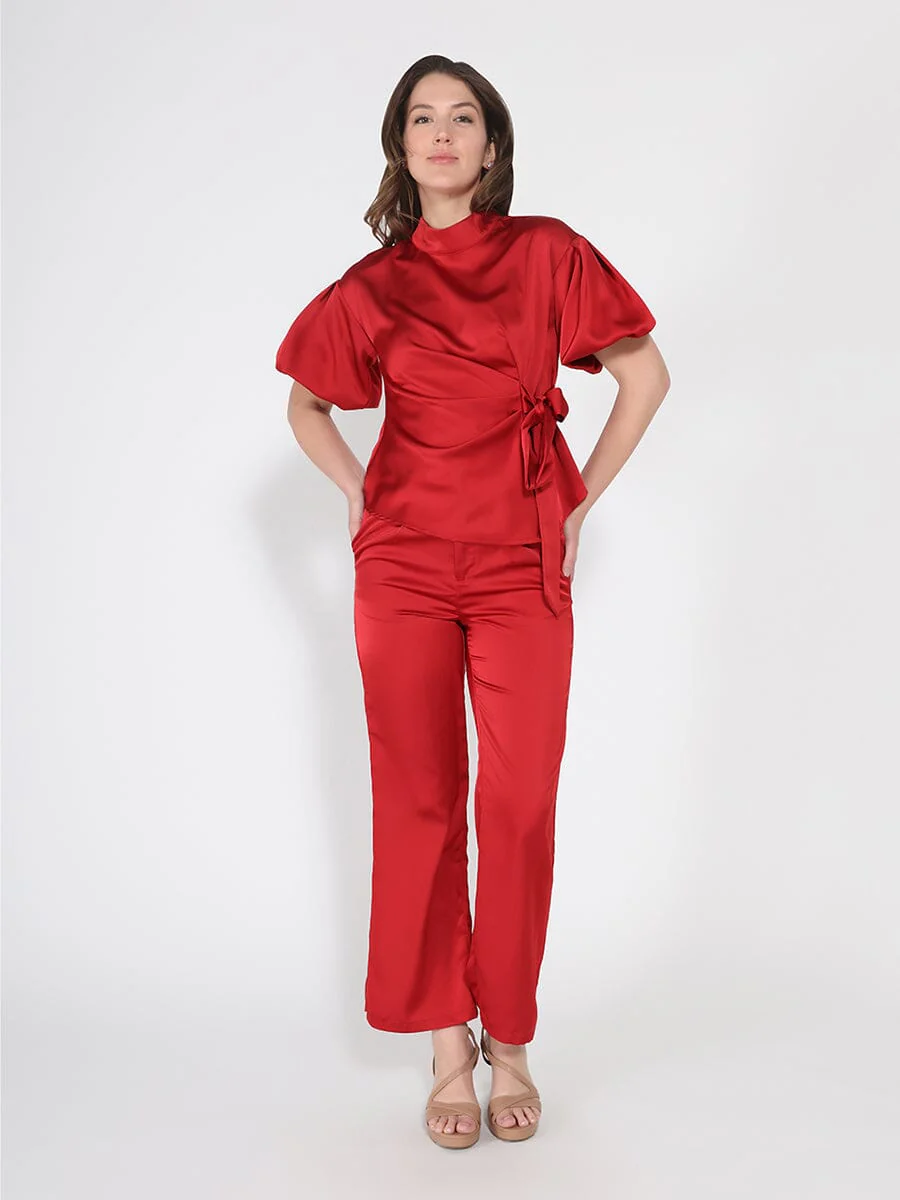 Satin Wide Leg Dress Pants - Image 6