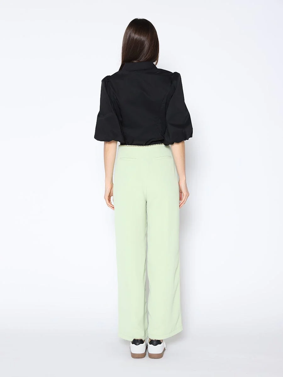 Sequin Embroidery Flower Detail Puff Sleeve Shirt - Image 4