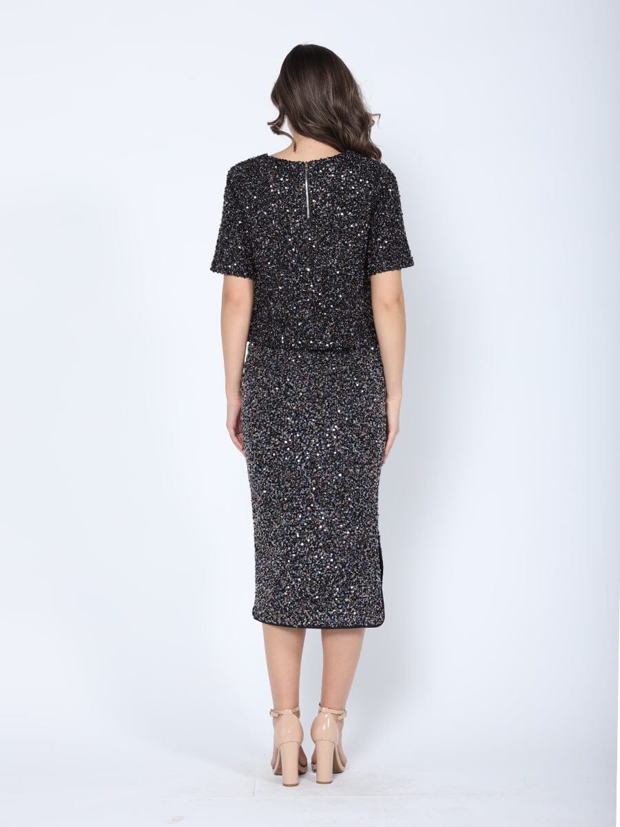 Sequined Cropped Short Sleeve Top - Image 4