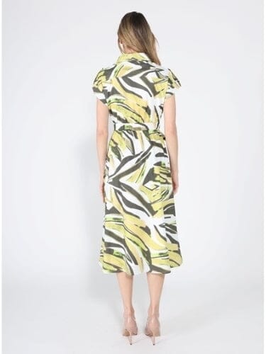 Short Sleeve Button Down Printed Midi Dress - Image 4