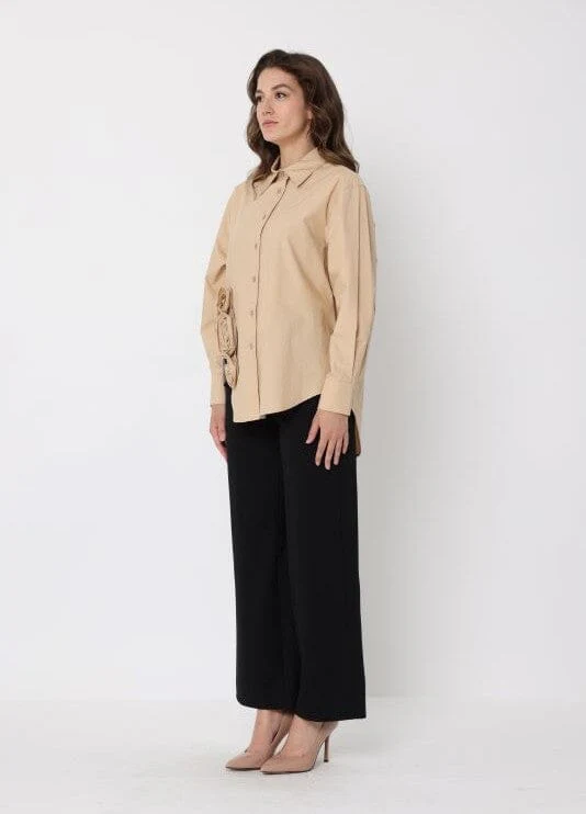SIde flower detail button down long sleeve top - Image 3