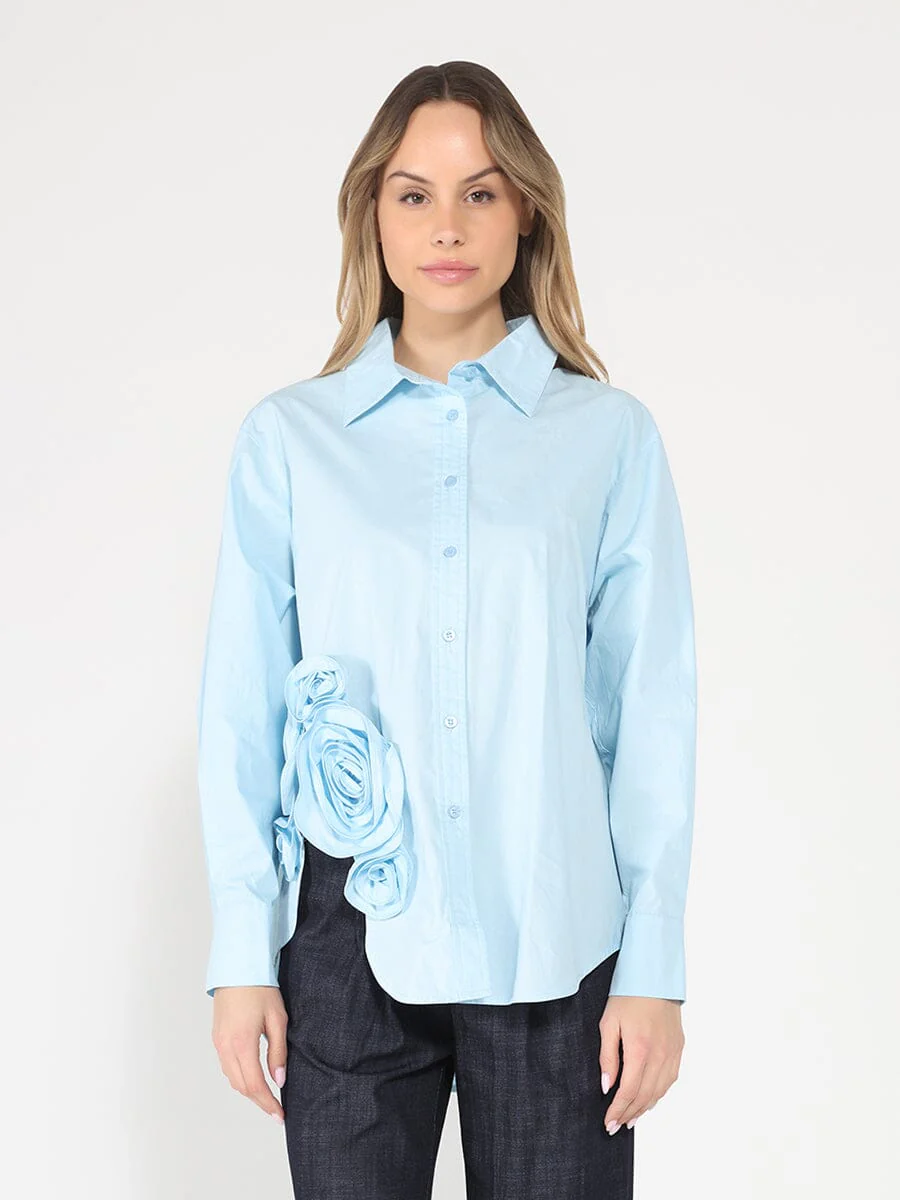 SIde flower detail button down long sleeve top - Image 5