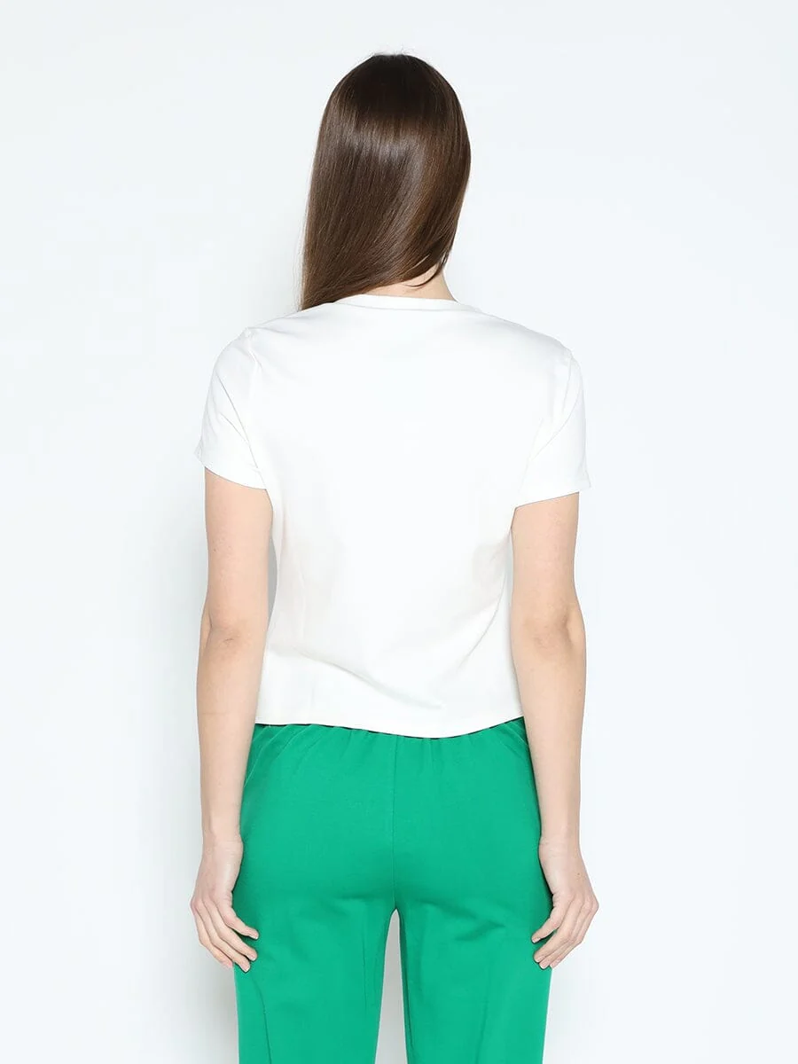 Sleeveless Flower Applique Sharp Asymmetrical Top - Image 8
