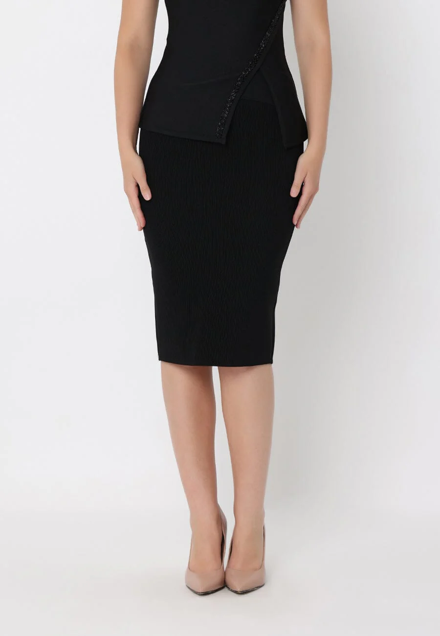 Solid Bodycon Pencil High Waist Bandage Skirt