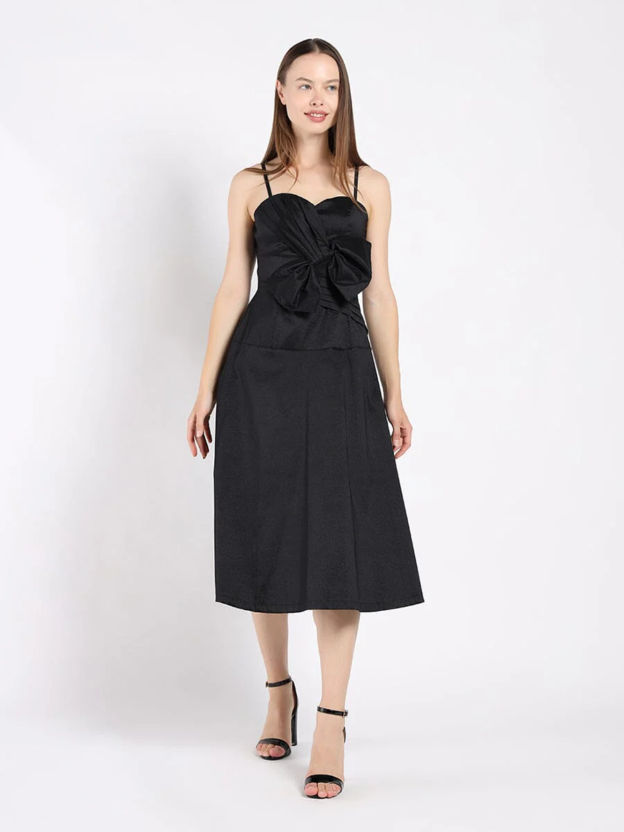 Spaghetti Strap Bow Detailed Midi Dress - Image 6