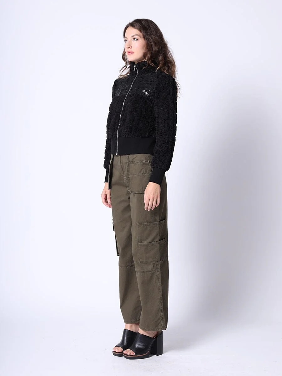 Spangle Yoke High-Neck Shearing Jacket - Image 3