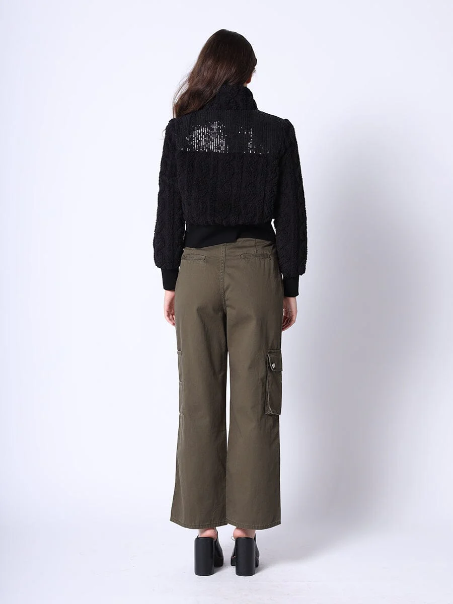 Spangle Yoke High-Neck Shearing Jacket - Image 4
