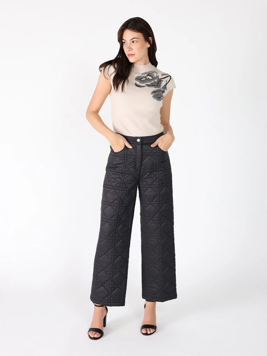 Straight Leg Quilted Puffer Pants - Image 2