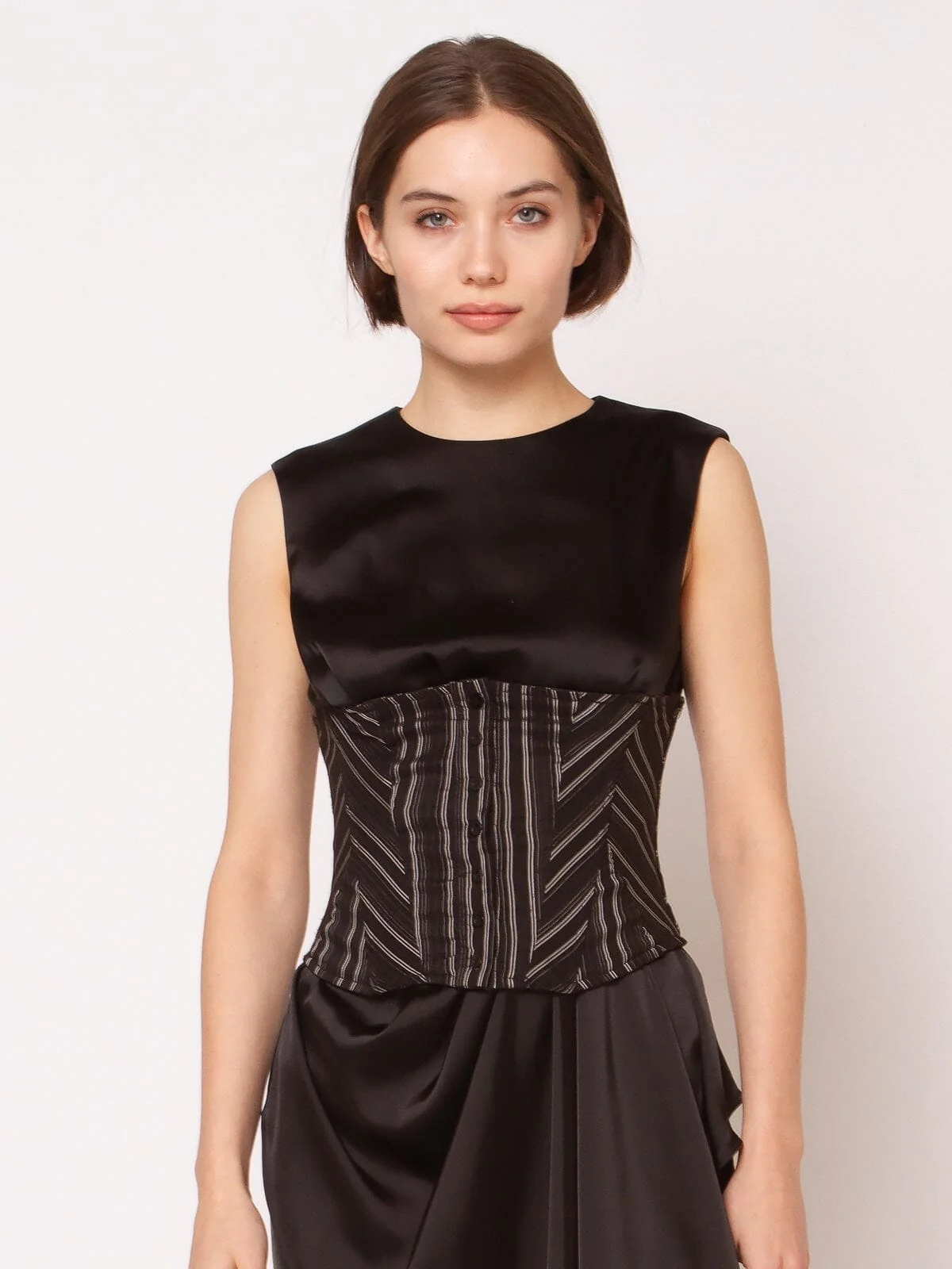 Stripe Bustier with Front Buttons - Image 9