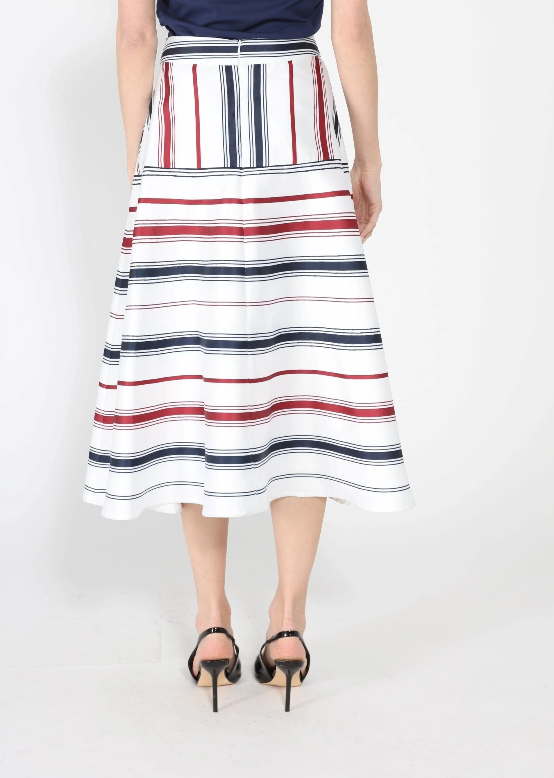 Stripe Pattern A-Line Skirt - Image 4