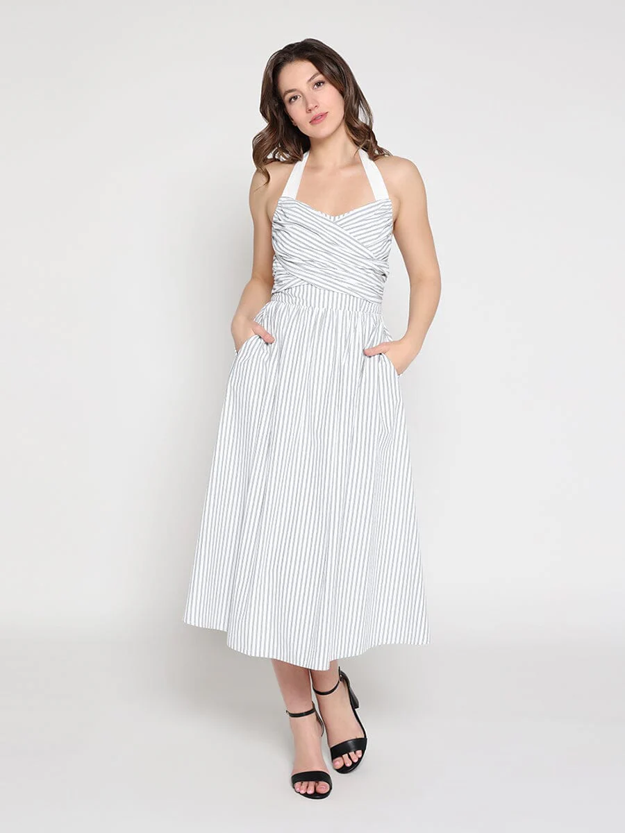 Stripped self-tie dress - Image 2