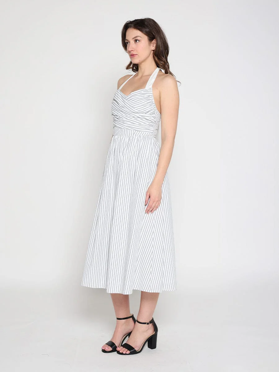 Stripped self-tie dress - Image 3