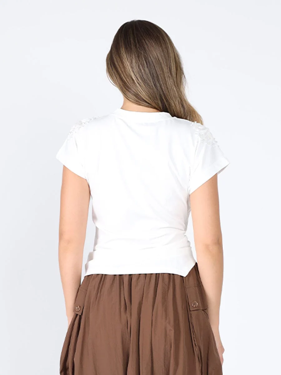 T-Shirt with Drape Front - Image 12