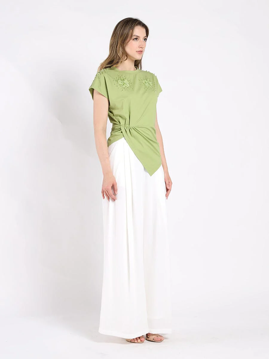 T-Shirt with Drape Front - Image 3