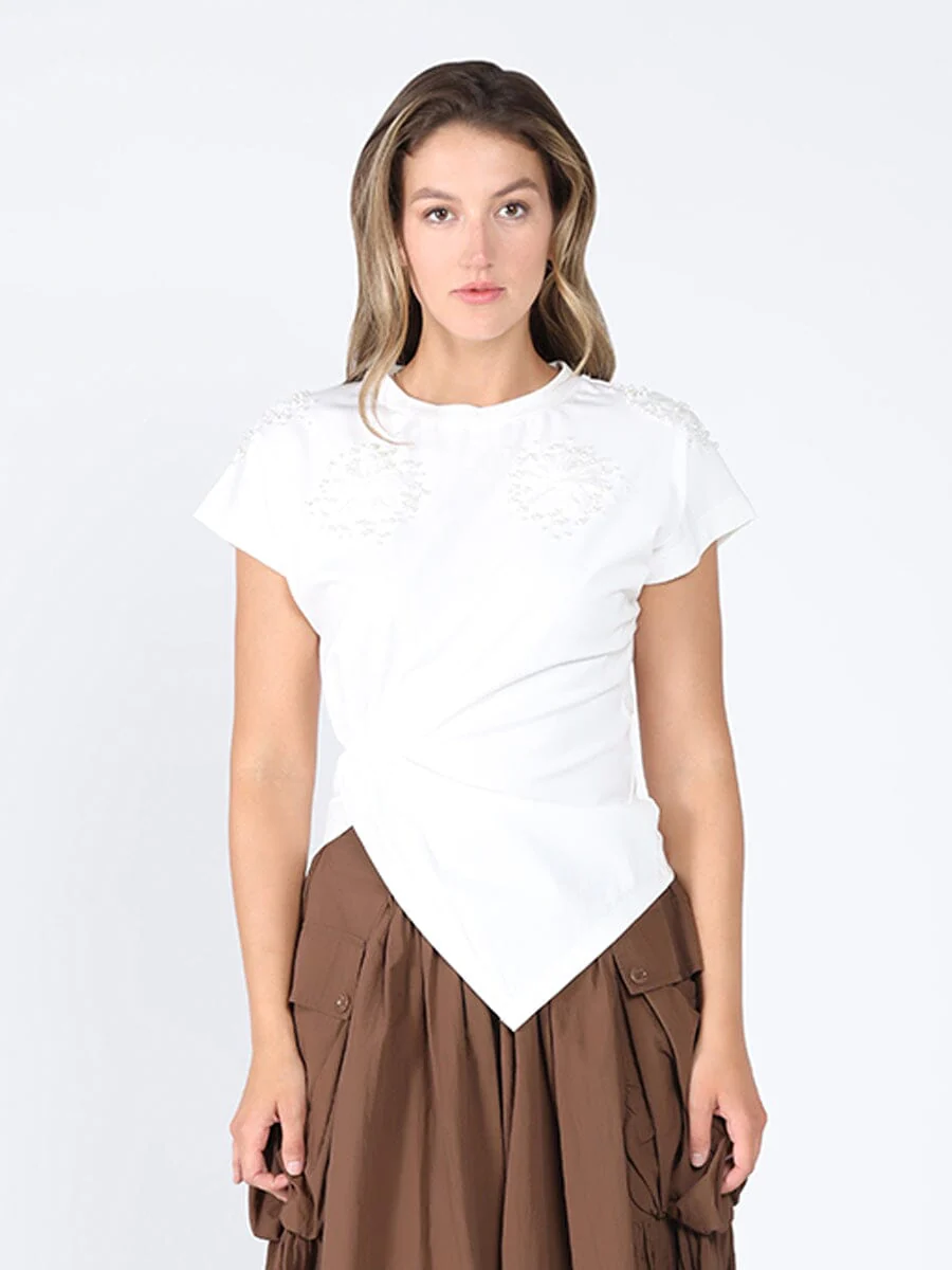 T-Shirt with Drape Front - Image 9