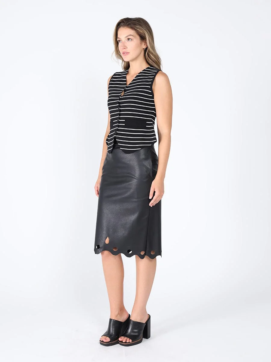 Vertical striped v-neck vest - Image 3