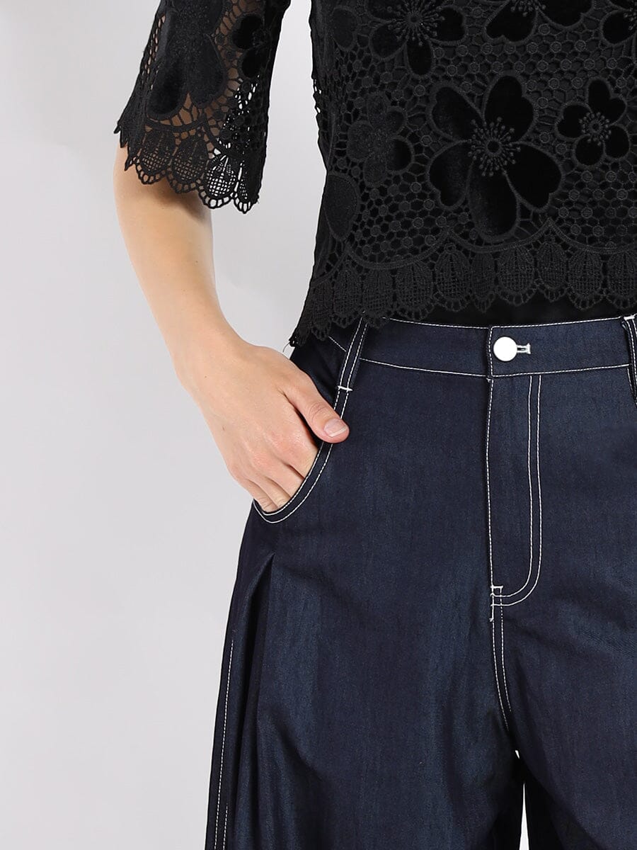 Wide Leg Baggy Denim Pants - Image 3