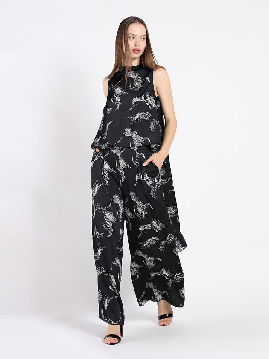 Wide Leg Prinetd Viscose Pants - Image 2