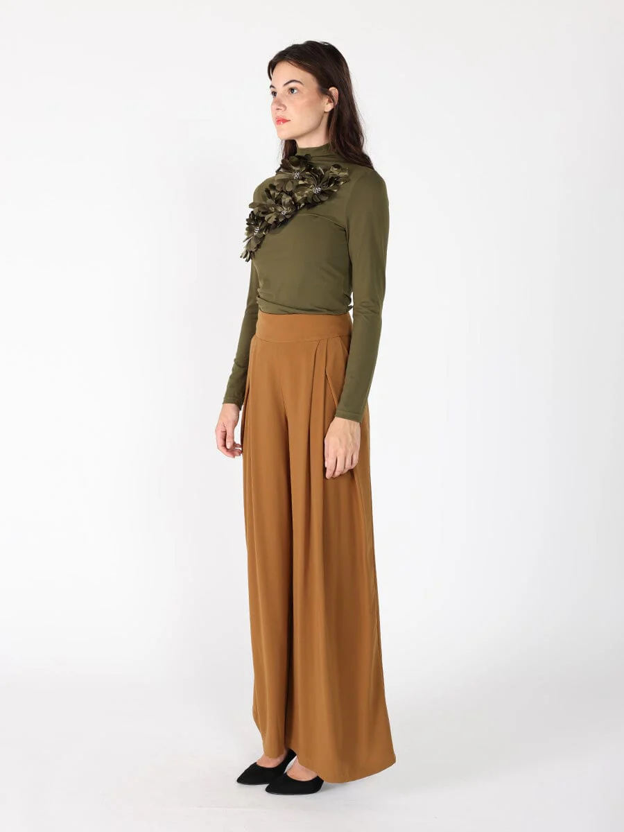 Wide Leg Solid Palazzo Flowy Pants - Image 11