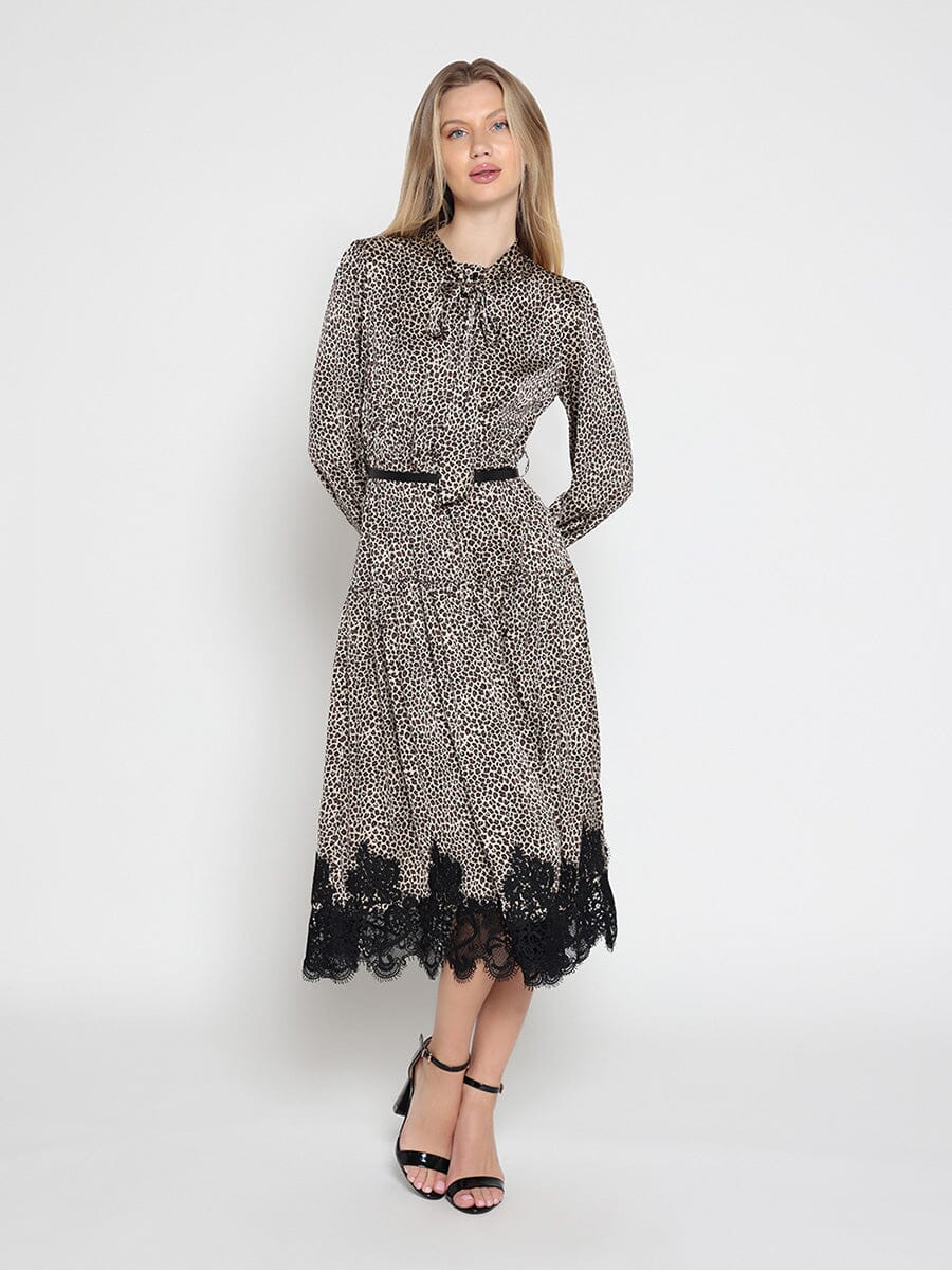 Women's Leopard Silk Casual Dress - Image 2