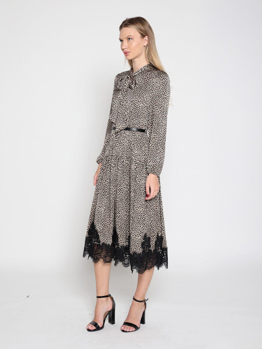 Women's Leopard Silk Casual Dress - Image 3