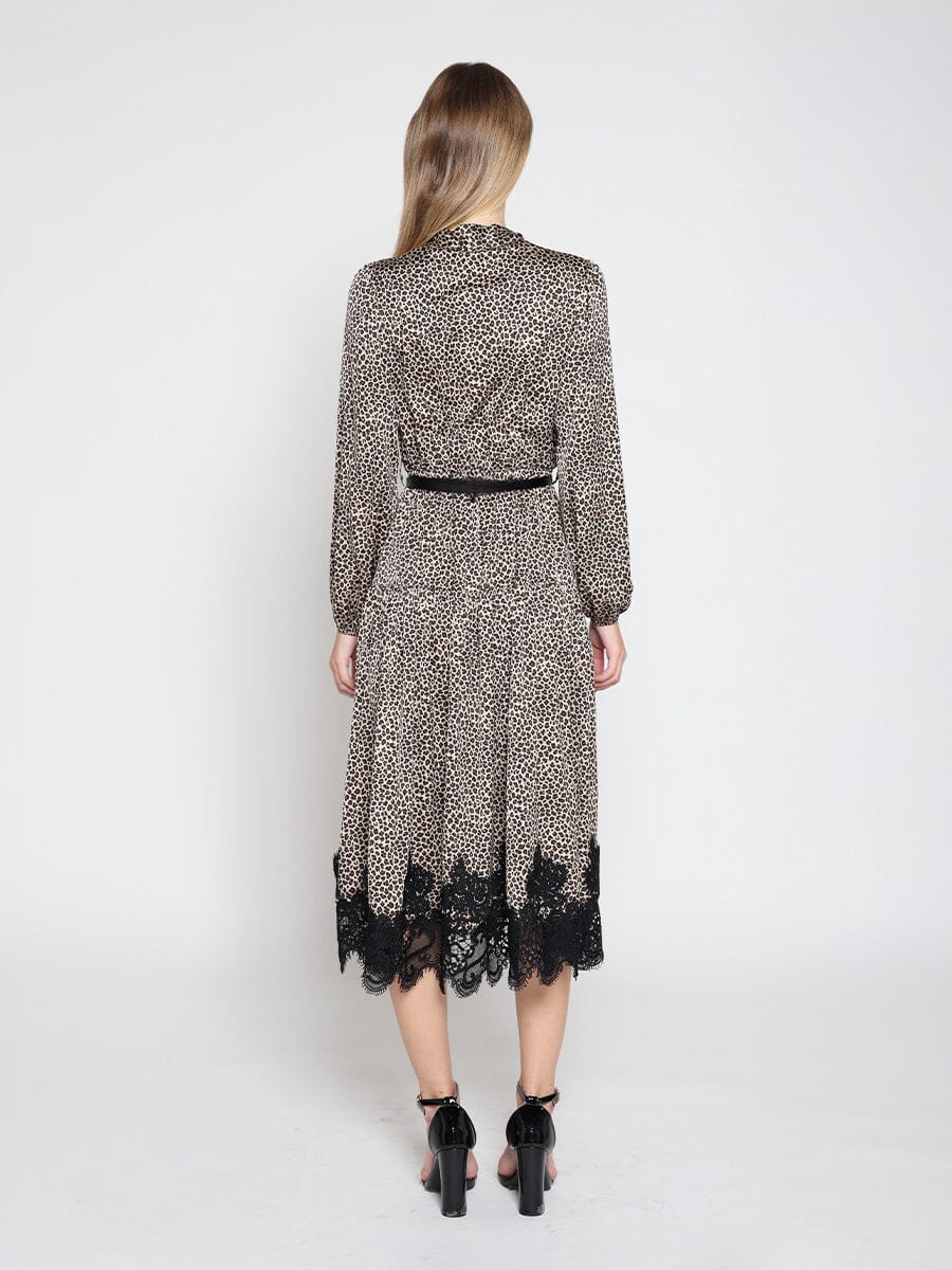 Women's Leopard Silk Casual Dress - Image 4