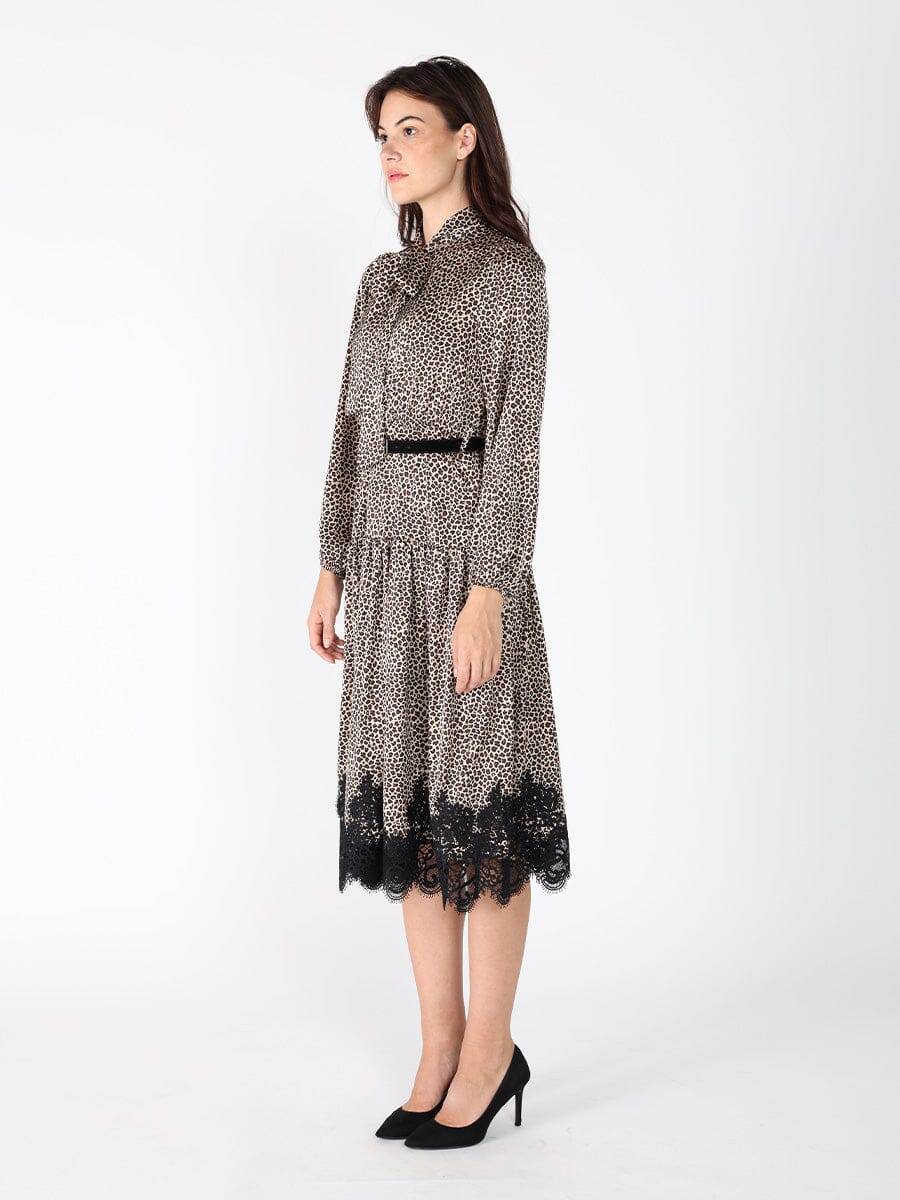 Women's Leopard Silk Casual Dress - Image 5