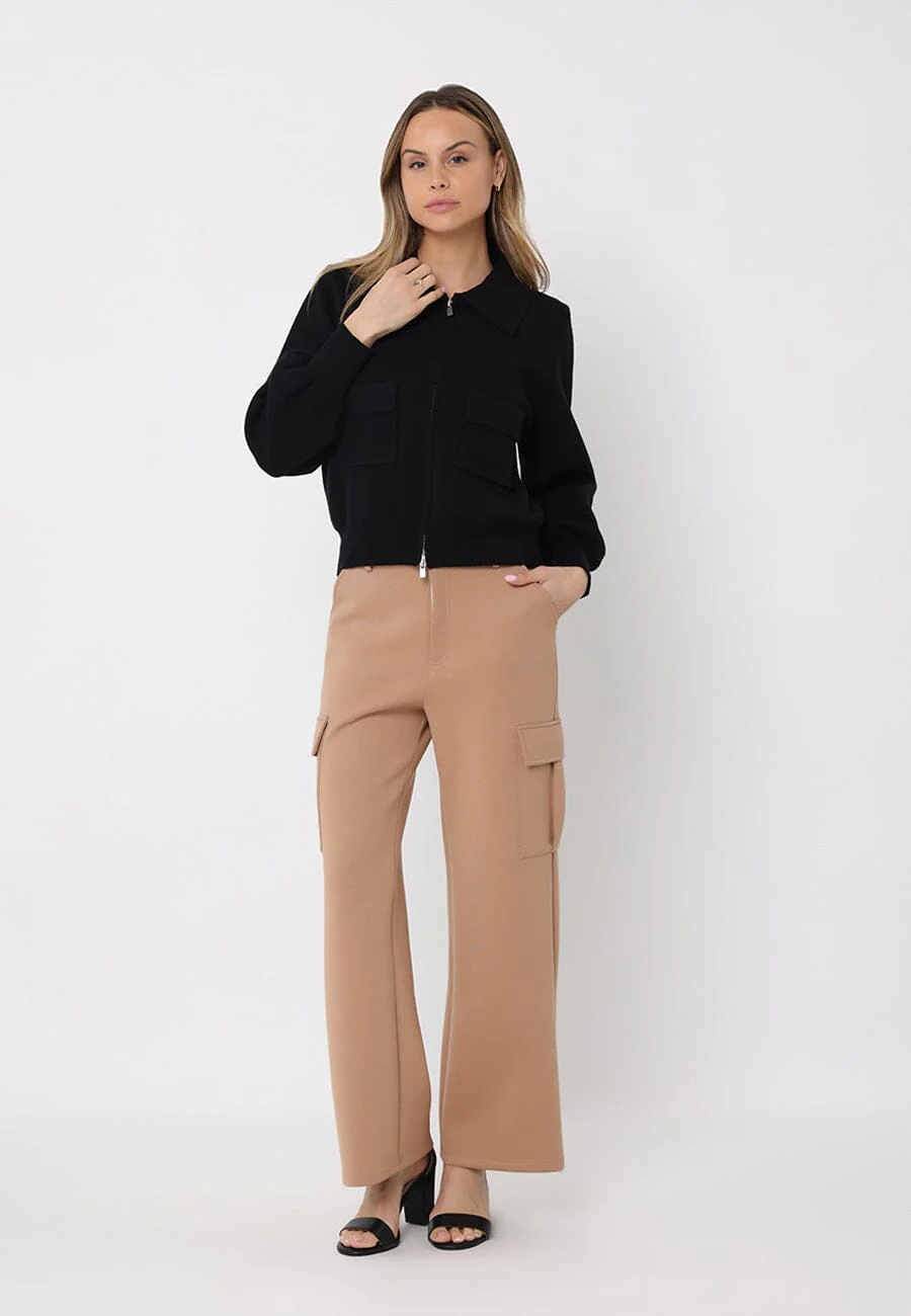Zip up long sleeve collared jacket with pockets - Image 2