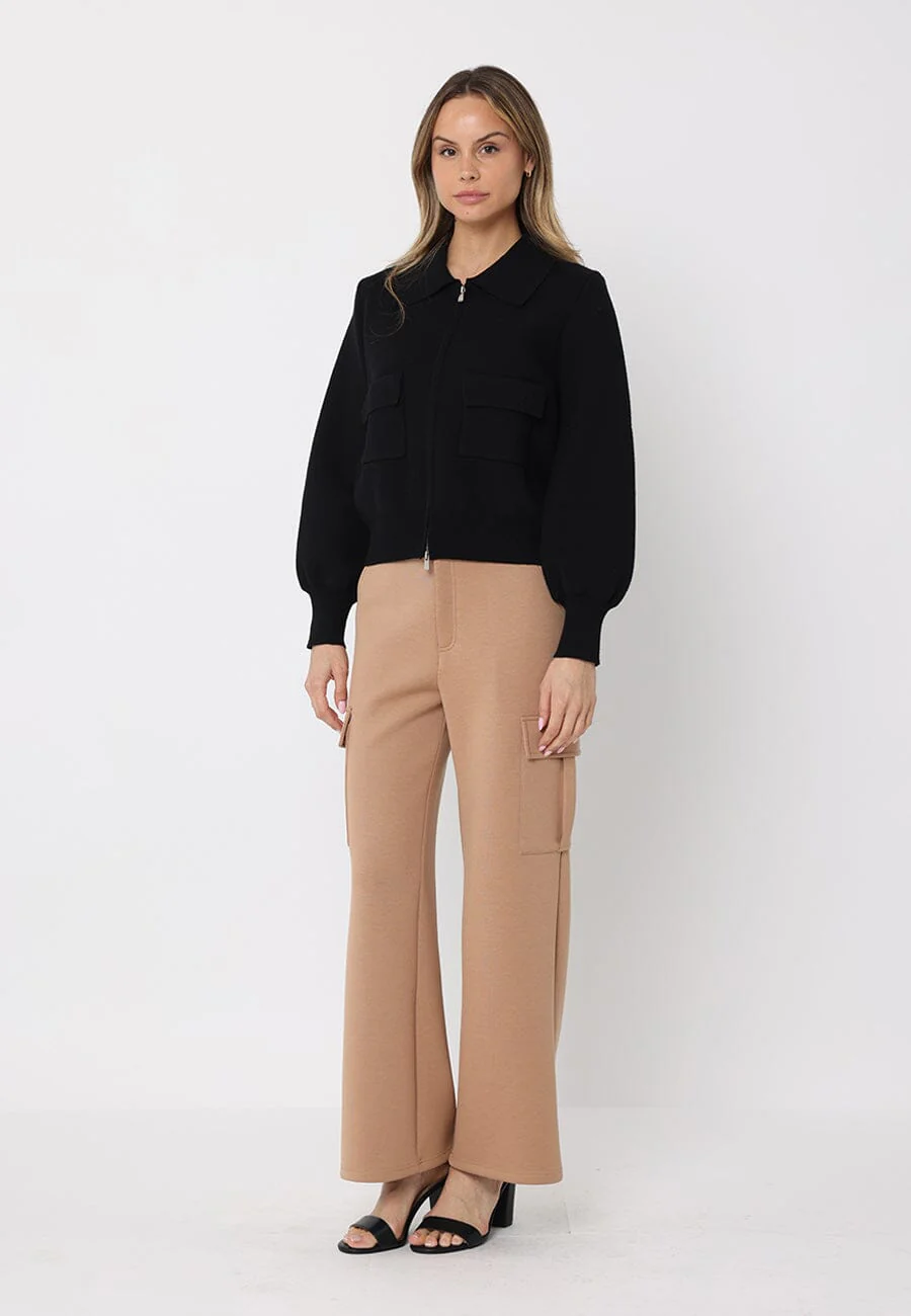 Zip up long sleeve collared jacket with pockets - Image 3