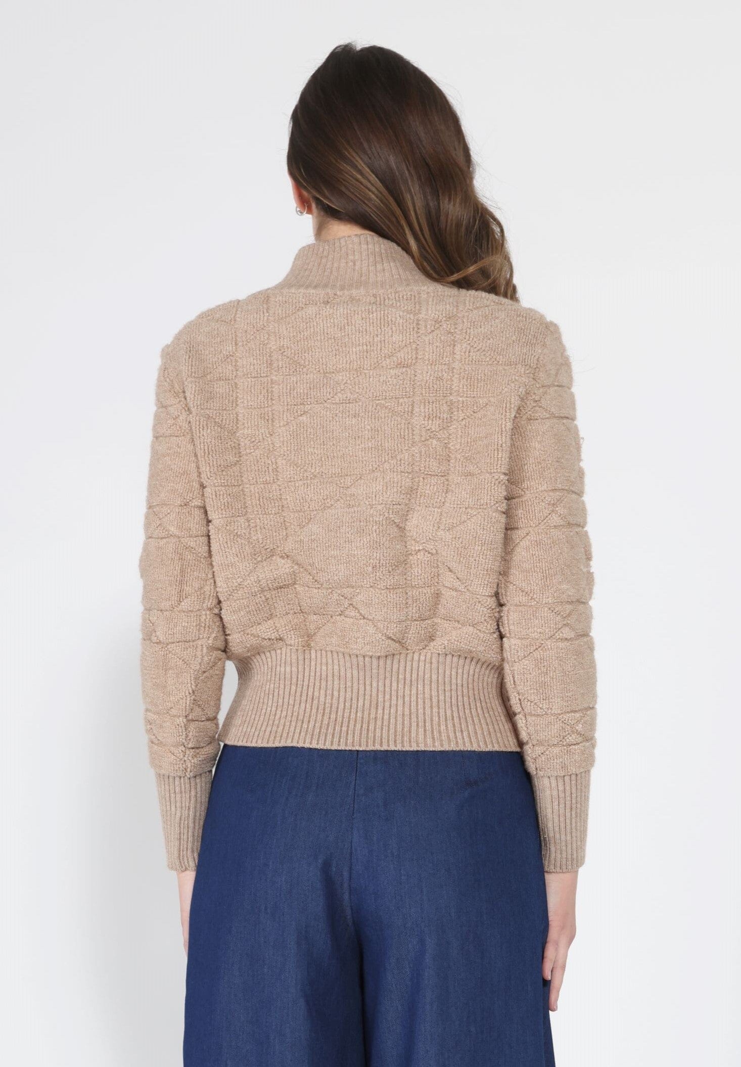 Zip up long sleeve textured jacket - Image 10