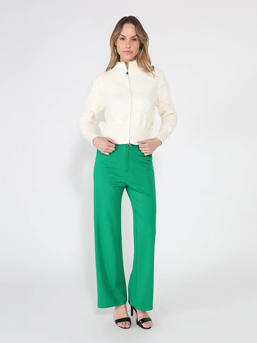 Zip up long sleeve textured jacket - Image 2