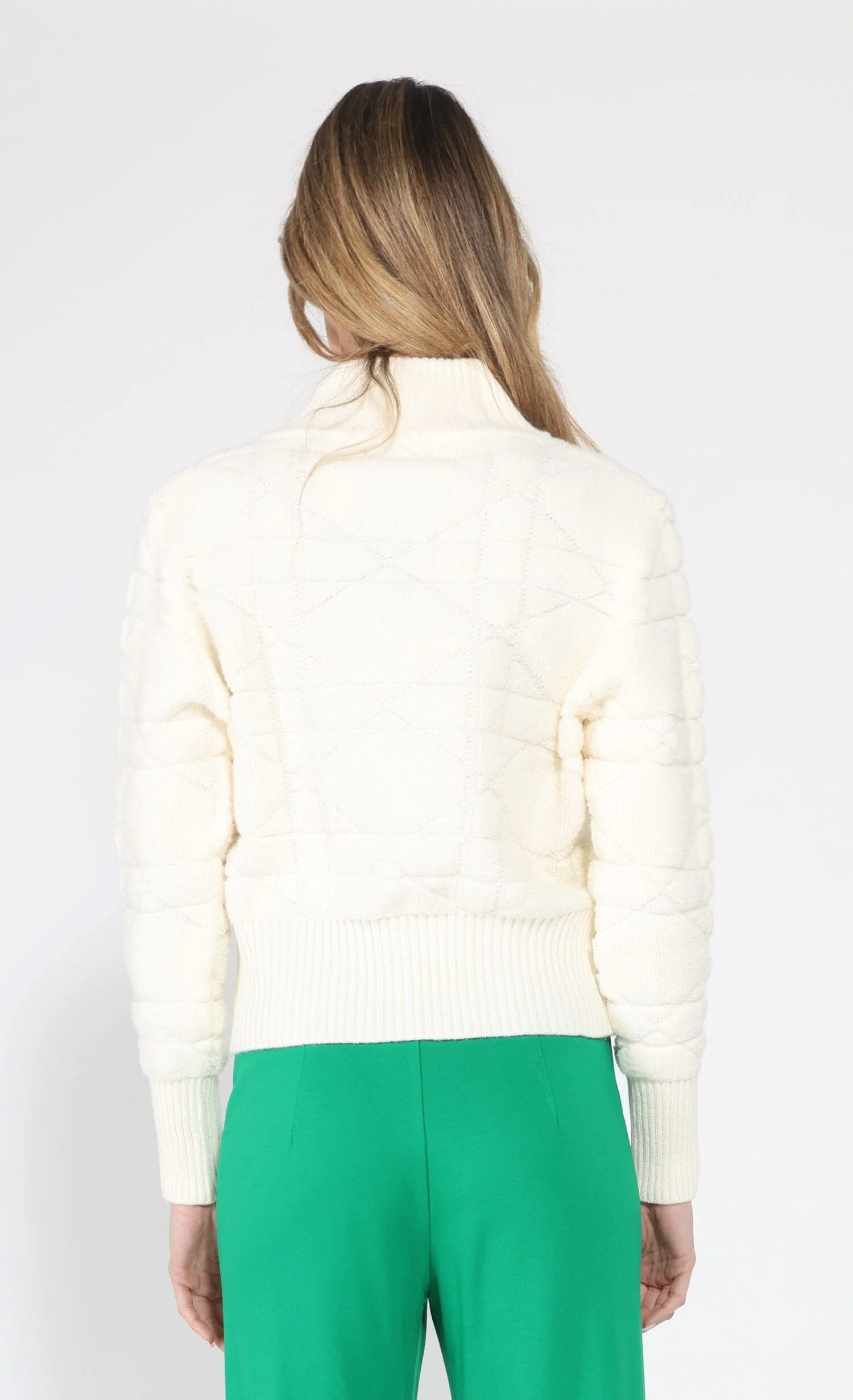 Zip up long sleeve textured jacket - Image 4