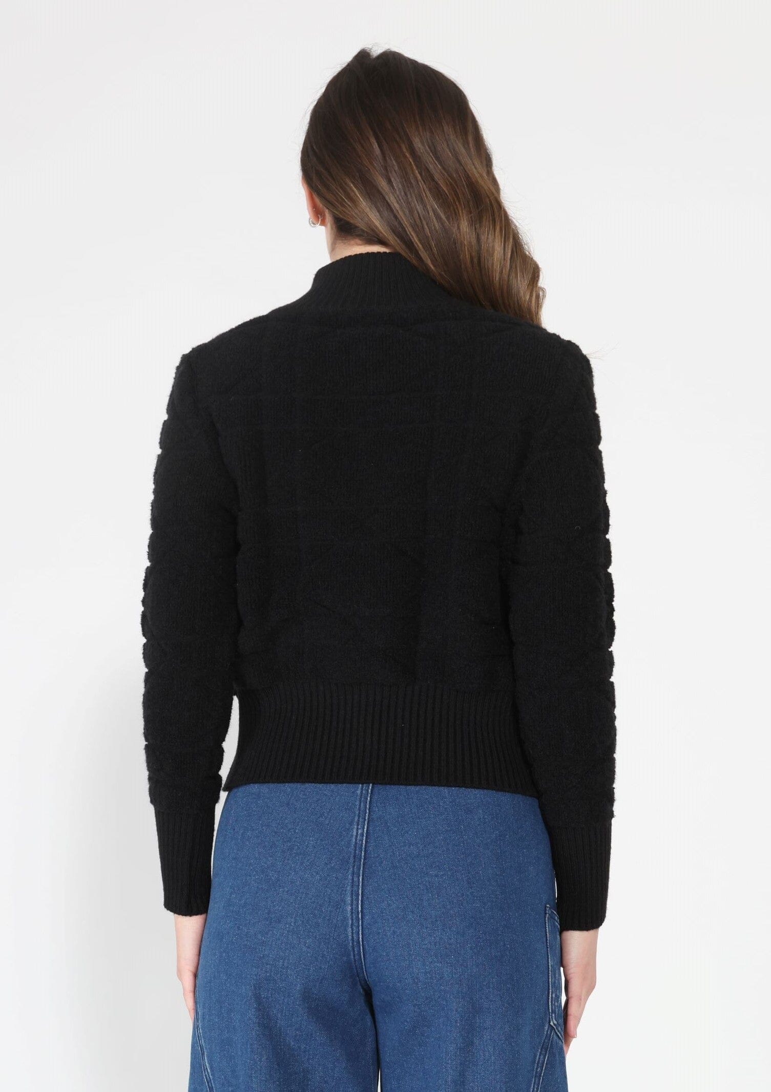 Zip up long sleeve textured jacket - Image 7