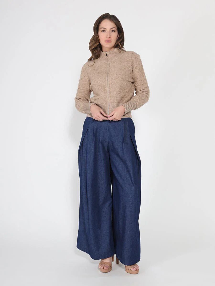 Zip up long sleeve textured jacket - Image 8